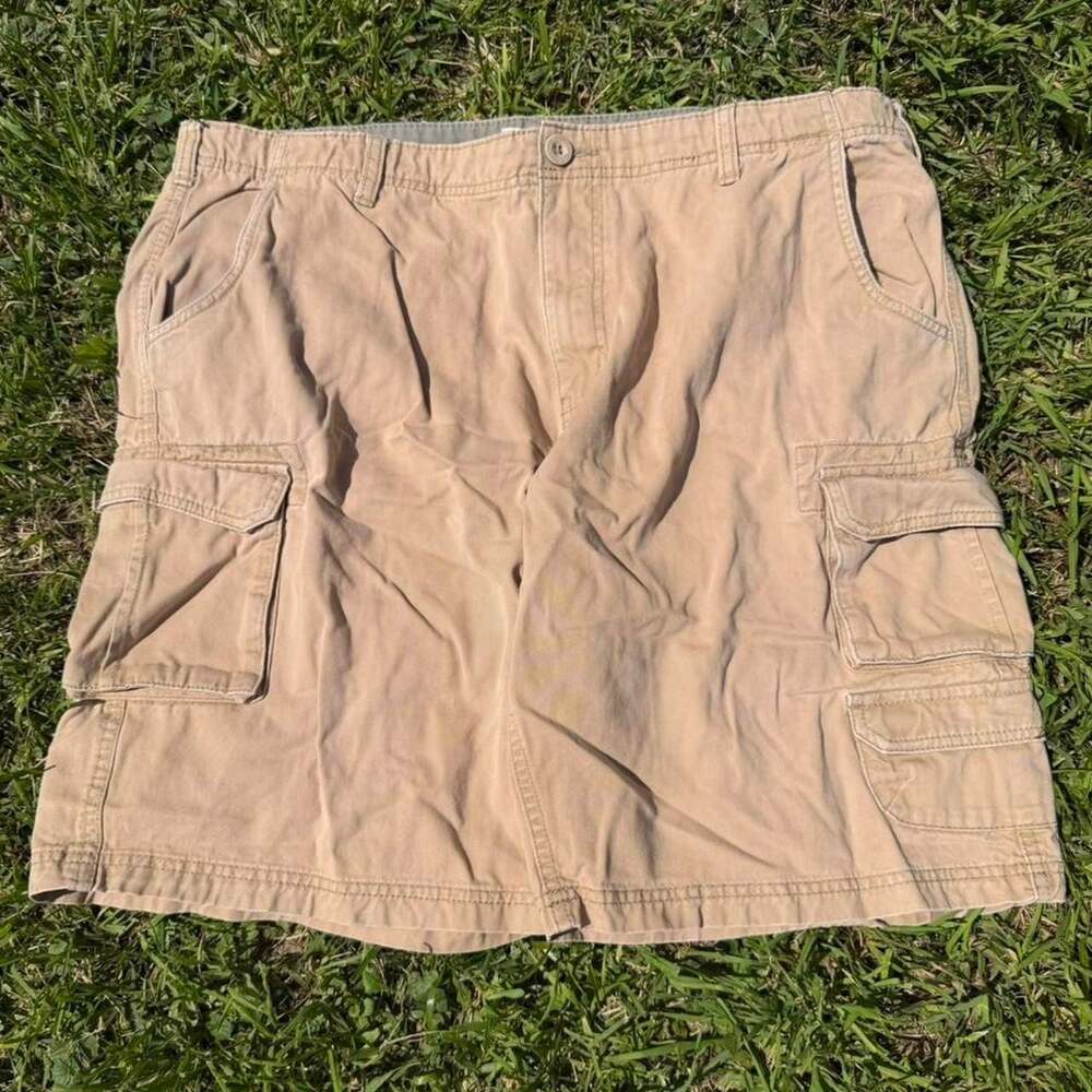 Old Mill Vintage Y2K Baggy Cargo Shorts Tan Size 38
